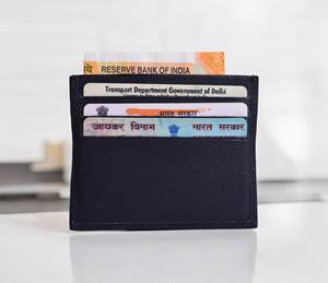 Unisex Luxury Custom Ultrathin <b>RFID</b> Slim Business <b>Card</b> <b>Holder</b> Vintage Design Genuine Cowhide Leather Polyester Wallet Short Open - Product Image 3