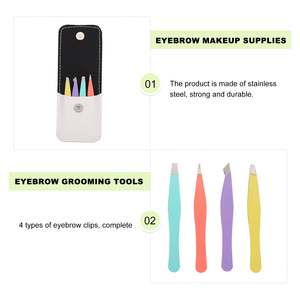 Mini pince à sourcils en acier inoxydable de qualité professionnelle Logo personnalisé emballé pointe oblique pointe pointue outil de beauté pratique - Product Image 4