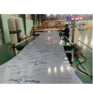 Logo kustom cetak <span class=keywords><strong>LDPE</strong></span> LLDPE Film pelindung kaca lembaran logam kemasan lembut meregang tahan kelembaban Film plastik PE