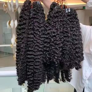 Extensiones de Cabello Humano Virgen Vietnamita con Cutícula Alineada, Color Negro, Tejido a Máquina con Doble Trama, Cabello Rizado - Product Image 2