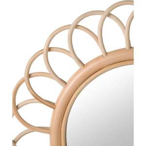 Fleur Medium <b>Rattan</b> Decorative <b>Wall</b> Mirror <b>Light</b> Brown - Product Image 4