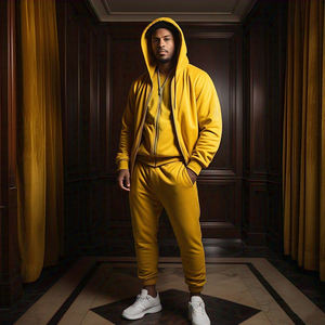 Survêtements en velours à fermeture éclair pour hommes Outwear Street Style Velour Jogger Ensemble deux pièces Jogging de sport pour hommes Survêtement en velours pour hommes - Product Image 5