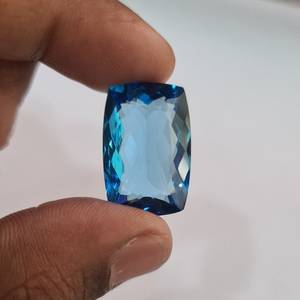 Topacio Azul Natural con Corte Cojín y Efecto Fuego Azul para Joyería - Product Image 3