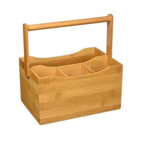 Portable caddie Caddy en bois couverts stockage organisateur supports Table à manger décoration naturel fini prix de gros - Product Image 1
