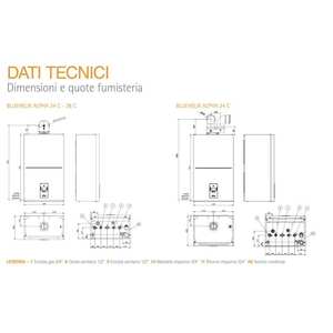 Système de chauffage et de climatisation domestique à condensation Ferroli Bluehelix Alpha 34C ErP 35 kW fonctionnant au méthane ou au GPL - Product Image 5