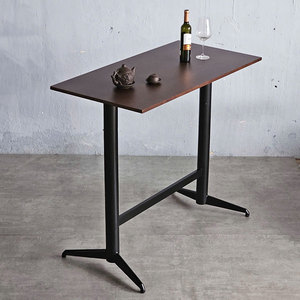 Rectangular MDF <b>Bar</b> <b>Table</b> with Powder-Coated Iron Legs 120x60cm Modern Design for Home <b>Bar</b> <b>Kitchen</b> Dining Room - Product Image 2