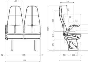 Accessoires de siège d'autobus en cuir de sécurité économique GS 172 de haute qualité optimisés pour les voitures de tourisme de minibus en gros - Product Image 3