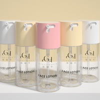 Bouteille de lotion en plastique PET écologique OEM de 60ml, flacon de crème de lotion à pompe à pression pour remplissage de sérum avec logo privé