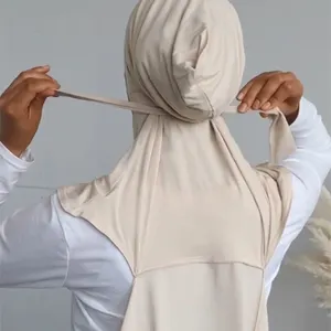 नई लक्जरी 2022 मामूली फैशन हिजाब स्कार्फ तत्काल शिफॉन गर्दन को कवर निंजा भीतरी कैप मुस्लिम महिलाओं Dailylife के साथ हिजाब हिजाब
