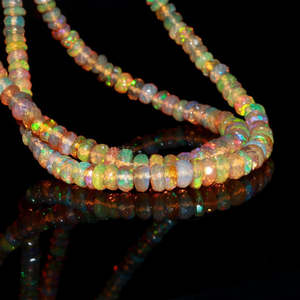 100% Natural Ethiopian <b>Opal</b> Faceted Rondelle Beads Loose Nature Crystal From Ethiopia - Product Image 2