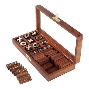 Jeu de Tic Tac Toe classique en bois conçu pour le divertissement familial, le plaisir en intérieur et le développement des compétences - Product Image 2
