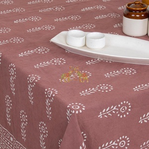 Mantel floral con estampado floral Dabu hecho a mano, cubierta de algodón estilo rústico francés indio para comedor, bodas y hogar. - Product Image 5