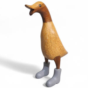 Pato de madera al por mayor, estatuilla de pato de madera, decoración del hogar de Estilo Vintage para estante o repisa - Product Image 1
