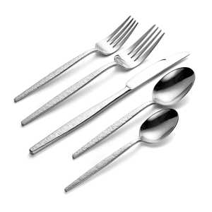 Minimalist Style Stainless Steel Cutlery Dining Tableware Restaurant Hotel Flatware Fork and Spoon Set With Silver Finishing - Product Image 6