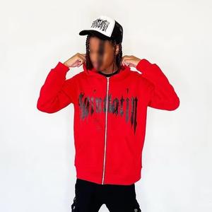 เสื้อฮู้ดมีซิปสำหรับผู้ชายเสื้อมีฮู้ดแบบสั่งทำผ้าฝ้าย GSM 450ขนาดใหญ่ - Product Image 5