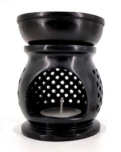 Difusor de Aroma de esteatita negra con quemador de Aroma de mármol de trabajo tallado para incienso y aromaterapia elegante soporte de incienso práctico - Product Image 1