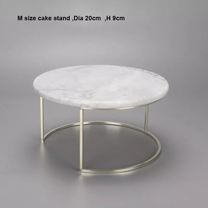 Luxury Eco-Friendly Nesting Cake Serving Stand with Gold Metal Base and Round Marble Top Elegant Tiered <b>Dessert</b> Display - Product Image 5