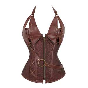 Corset en cuir véritable de qualité supérieure, parfait pour l'entraînement à la taille et le style végétalien Edgy Chic et Cruelty Free Timeless Elegance - Product Image 1