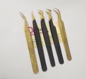 Pinzas Dorlon de Acero Inoxidable con Diseño Personalizado, Chapadas en Oro, para Extensión de Pestañas, Antimagnéticas, con Agarre de Precisión y Empaque con Logotipo Personalizado - Product Image 2