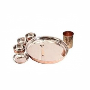 Ensemble Thali de designer martelé de luxe de qualité supérieure Vaisselle et articles de service en cuivre pur pour ensembles de vaisselle - Product Image 5