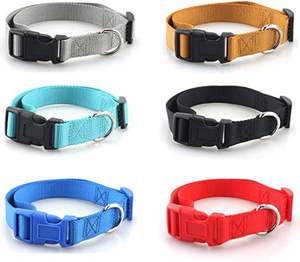 Helle Farbe Pastell Multi Color Readjustible Nylon Hunde halsband Bulk Schnell verschluss halsbänder mit Metall D-Ring & Leicht gewicht - Product Image 6