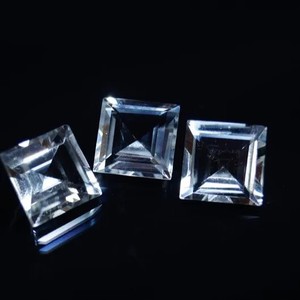 Piedra de topacio blanco Natural de 6mm, piedras preciosas sueltas de corte cuadrado facetado, piedras al por mayor, comprar fábrica, calidad genuina Alibaba 2025 AAA - Product Image 1