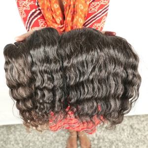 Templo indio Color de cabello natural Paquete negro Rizado Sedoso WAV cabello virgen Boules web templo humano precios de cabello crudo en la India - Product Image 5