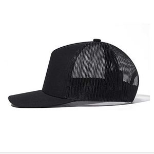 Gorra de béisbol deportiva de verano personalizable para hombre, gorra de camionero de malla impermeable de 5 paneles, patrón estampado en blanco negro liso bordado - Product Image 3