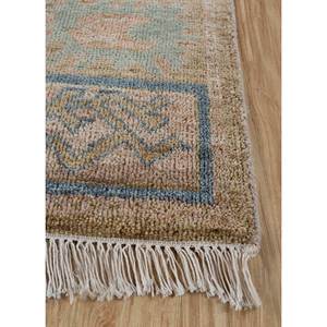 Tapis en laine noué à la main Erbe Green, grand format 9x12, motif médaillon rectangulaire abstrait, pour la maison, le couloir, l'entrée, le bureau - Product Image 4