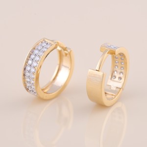 IGI Certified Lab Grown Diamond Wide Pavé <b>Hoop</b> <b>Earrings</b> Solid 925 Sterling <b>Silver</b> Chunky Huggie <b>Earrings</b> <b>for</b> <b>Women</b> - Product Image 4