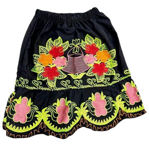Falda Pohnpei 2026 con Estampado Floral, Falda Midi con Cintura Elástica, Faldas de la Isla Micronesia con Bordado, Oferta Especial, Faldas Negras - Product Image 1
