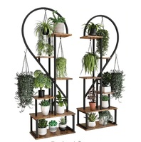 Support de jardinière en métal moderne décoratif pour jardin extérieur support de Pot de fleur en forme de coeur support de jardinières fait main de grande taille