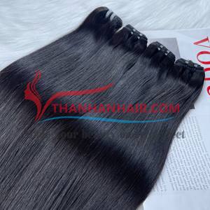 ¡ALTA CALIDAD SUPERIOR! Extensiones de cabello de trama de Vietnam Cabello humano recto de hueso Cabello de Vietnam dibujado Doble - Product Image 4