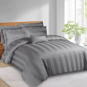 Parure de lit d'hôtel en lin pur blanc de luxe, draps, taies d'oreiller et housse de couette en gros - Product Image 1