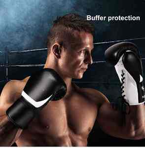 Guantes de boxeo de cuero Pu personalizados, guantes deportivos de perforación para pelear - Product Image 2