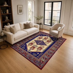 Tapis de salon en chenille antidérapant, imprimé numériquement, style moderne et vintage, rouge bordeaux, lavable en machine, vente en gros RUGS DEPOT LXDP-0416 - Product Image 2