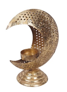 Portavelas de hierro con diseño de hoja en forma de Iotas de latón, soporte decorativo hecho a mano para Navidad y Festival, portavelas - Product Image 6