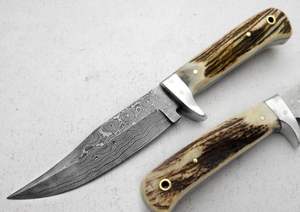Custom OEM Handmade Black Steel Hunting Bowie <b>Knife</b> 15 Inch Horn Handle with Premium Leather <b>Sheath</b>. - Product Image 3