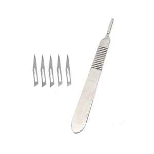 Manche de scalpel manuel de qualité supérieure HEXA CARE #3 en acier inoxydable (convient aux lames de scalpel de taille 9-16) - Product Image 2