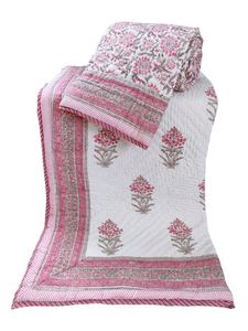 Edredón Reversible de algodón 100% hecho a mano, bloque de mano impreso, diseño Floral tradicional, ligero, transpirable, Simple para invierno - Product Image 2