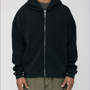 Sweat à capuche en molleton épais pour homme, de haute qualité, avec logo personnalisé brodé, style streetwear, coupe classique, thermique, 100% coton - Product Image 1