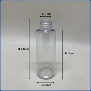 Botella de plástico PET transparente de 100ml con forma cilíndrica para el cuidado de la piel Características cosméticas Impresión de logotipo personalizado Fabricado directamente - Product Image 2