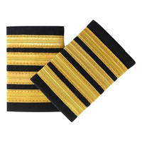 Epaulettes Profesionales y Elegantes con Rayas Ceremoniales, Insignias de Uniforme, Poliéster/Algodón, Unisex, Logotipo Personalizado, Aerolínea