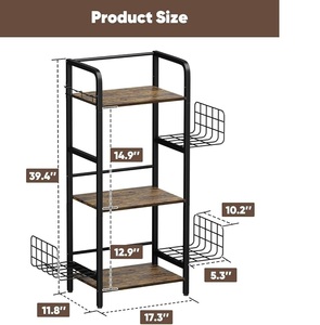 Purse & Túi tầng thường vụ kệ đứng giá lưu trữ có thể điều chỉnh giá với Side Giỏ móc túi xách tổ chức hiển thị đứng - Product Image 2