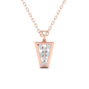 Elegante colgante de oro con diamante de corte redondo asequible, 0.13 Ct, color E-F, VVS-VS, diamante cultivado en laboratorio en oro de 14K, para uso diario, ideal para regalo. - Product Image 1