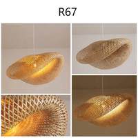 Lampe suspendue en osier faite à la main Lampe suspendue en rotin Lampe de tissage en bambou