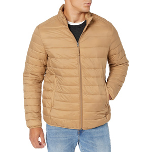 Chaqueta acolchada personalizada para hombre, abrigo de invierno estilo burbuja, gruesa, cálida, con soporte y cremallera, impermeable, a prueba de viento, ropa de abrigo informal frontal - Product Image 1