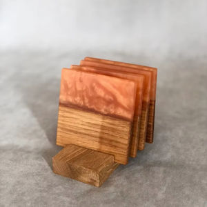 Classic Handcrafted <b>Marble</b> <b>Coaster</b> Set Walnut Wood Drink Cup Holders for Kitchen Table Wedding Gift - Product Image 1