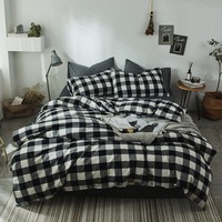 Textiles de maison ensembles de literie de haute qualité ensemble de housse de couette de couleur unie lavable en coton ensemble de drap de lit queen size