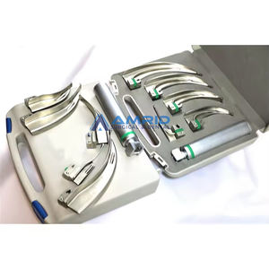 Nouveau ensemble de Mac de laryngoscope à fibre optique d'origine vente chaude manuel puissance acier Mac 5 lames poignées EMT sécurité MOL AMRID SURGICAL - Product Image 2